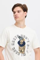 Camiseta clásica de cuello redondo para hombre de BLEND, también disponible en tallas grandes con varios estampados 20717344 en blanco