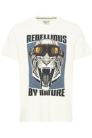 Camiseta clásica de cuello redondo para hombre de BLEND, también disponible en tallas grandes con varios estampados 20717344 en blanco