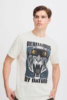 Camiseta clásica de cuello redondo para hombre de BLEND, también disponible en tallas grandes con varios estampados 20717344 en blanco