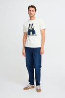 Camiseta clásica de cuello redondo para hombre de BLEND, también disponible en tallas grandes con varios estampados 20717344 en blanco
