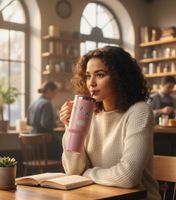 Harry Potter Giant Cup Hogwarts Express oder Back to Hogwarts Thermobecher 1,2L mit Griff Edelstahl doppelwandig isoliert für heiße & kalte Getränke Rosa oder Grau