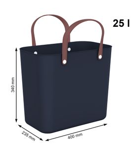 Borsa multiuso Rotho ALBULA 25L Ocean-Bound in plastica, ideale per la spesa e la conservazione (codice articolo 9082899, blu scuro)