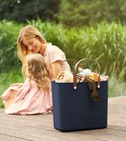 Nachhaltige Rotho Multibag ALBULA 25L Ocean-Bound Plastic Tragetasche Einkaufskorb 9082899 Dunkelblau