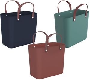 Borsa multiuso Rotho ALBULA 25L in plastica riciclata proveniente dagli oceani, colore rosso, verde o blu