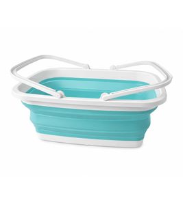 Cesto portabiancheria pieghevole da 16 litri, salvaspazio, con manici 9942684 Blu/Bianco