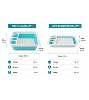 DR Home Division Foldable Dish Drainer 13 Liters Space-Saving Sink 9943482 Blue/White