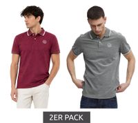 2-Pack Classic BLEND Men's Cotton Polo Shirt 20718756 – Grey/Beige, Beige/Blue, or Red/Grey