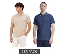 2-Pack Classic BLEND Men's Cotton Polo Shirt 20718756 – Grey/Beige, Beige/Blue, or Red/Grey