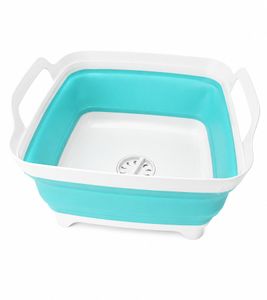 Bacinella pieghevole per lavare i piatti, 19 litri, salvaspazio, 9941781, blu/bianco