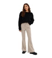Fashionable Women's Trousers – Wide-Leg Fabric Pants (Flared Style) 914072 Beige