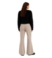 Fashionable Women's Trousers – Wide-Leg Fabric Pants (Flared Style) 914072 Beige