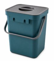 5-Liter Organic Waste Bin with Carry Handle – Household Trash Can (24 x 16 x 15 cm) – Grey, Blue, or Blue/Grey