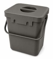 5-Liter Organic Waste Bin with Carry Handle – Household Trash Can (24 x 16 x 15 cm) – Grey, Blue, or Blue/Grey