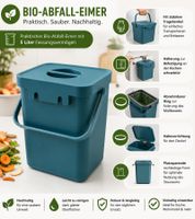 5-Liter Organic Waste Bin with Carry Handle – Household Trash Can (24 x 16 x 15 cm) – Grey, Blue, or Blue/Grey