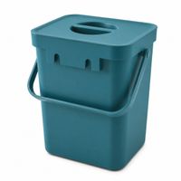 5-Liter Organic Waste Bin with Carry Handle – Household Trash Can (24 x 16 x 15 cm) – Grey, Blue, or Blue/Grey