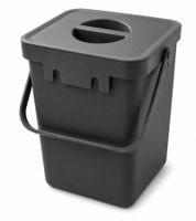 5-Liter Organic Waste Bin with Carry Handle – Household Trash Can (24 x 16 x 15 cm) – Grey, Blue, or Blue/Grey