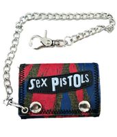 Sex Pistols Punk Rock Band Wallet with Logo Lettering – Blue/Red or Black/Blue