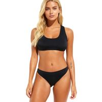 Simple Women's Bikini Bottoms – Bikini Briefs with Regular Leg Cut – Swimwear 922405 Black