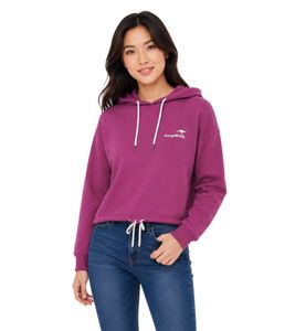 Sweat à capuche décontracté KangaROOS pour femme, violet, en coton, avec cordon de serrage à la capuche et à la taille