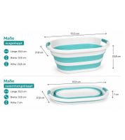 Collapsible Bucket (10 Liters) – Space-Saving Household Bucket with Wide Handle (White/Blue or White/Gray)