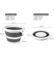 Collapsible Bucket (10 Liters) – Space-Saving Household Bucket with Wide Handle (White/Blue or White/Gray)
