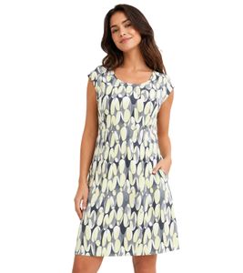 Robe fourreau intemporelle pour femme, ornée d'un motif original, sans manches, en coton vert/noir (réf. 914146)
