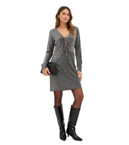 Robe courte tendance pour femme avec nœud pailleté, robe de soirée 946548 Argent/Noir