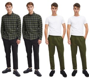 Chino classique CASUAL FRIDAY pour homme en jersey, réf. 20504819, bleu ou vert