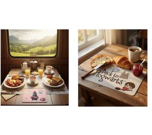 Harry Potter Hogwarts Breakfast Board with Magical Design – 24 cm x 15 cm Melamine Board in Pink or Grey
