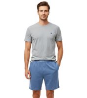 Completo pigiama da uomo SCOTCH & SODA, leggero, composto da pantaloncini in cotone SSSP25M, disponibile nei colori azzurro, grigio/blu navy e grigio/blu.
