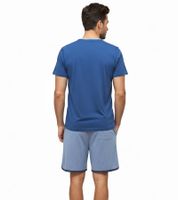 Completo pigiama da uomo SCOTCH & SODA, leggero, composto da pantaloncini in cotone SSSP25M, disponibile nei colori azzurro, grigio/blu navy e grigio/blu.