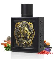 Rayhaan Lion Men's Eau de Parfum – Sweet-Spicy Scent with Fresh and Warm Notes – 100ml Perfume (Black)
