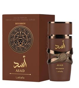 Lattafa Asad Bourbon Unisex Eau de Parfum – Sweet-Woody Fragrance Spray (100ml, Brown)