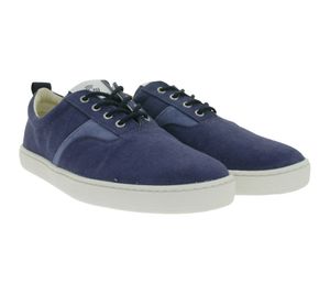 leichte GROUNDIES Barfußschuhe La Paz Damen Low-Top Mesh-Sneaker mit TrueSense Sohle nachhaltige und vegane Schnür-Schuhe GND-130264-07 Dunkelblau