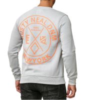 Lässiger Herren Rundhals-Sweater mit Logo Print und großem Rückendruck Pullover 19103 in Schwarz oder Grau