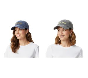 aussagekräftige ZWILLINGSHERZ Classic Base-Cap mit OUT OF OFFICE Schriftzug Baumwoll-Cap justierbare Cappy Schirm-Mütze 4603M K5404 in Grau oder Dunkelblau