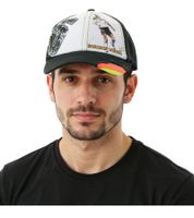 LEYENDAS DE LA COPA MUNDIAL Gorra de béisbol unisex con diseño de Brasil Gorra de algodón con estampado de jugador de fútbol Gorra con visera curva con estampado del número 9 Aspecto dañado TC123027WCL Amarillo/Multicolor