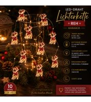 Funkelndes LICHTMOMENTE LED-Draht mit Reh-Motiv Lichterkette mit Timerfunktion 2,2 Meter 20 LEDs warmweiße Mikro-LED-Lämpchen 9843451 Silber