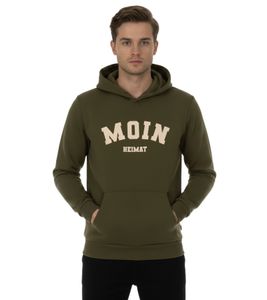 ZWILLINGSHERZ MOIN HEIMAT Hoodie Herren Kapuzen-Pullover maritimer Sweat-Pulli mit Tasche 47059-44 Khaki-Grün