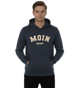 ZWILLINGSHERZ MOIN HEIMAT Hoodie Herren Kapuzen-Pullover maritimer Sweat-Pulli mit Tasche 47059-5 Dunkelblau