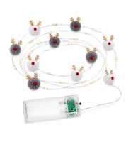 LICHTMOMENTE LED-Draht mit Plüschelch-Motiv Lichterkette mit Timerfunktion 2,3 Meter 20 LEDs warmweiße Mikro-LED-Lämpchen 9825250 Silber