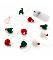 LICHTMOMENTE LED wire string light with knitted hat motif, timer function, 1.6 meters, 10 warm-white micro LEDs (9844556, Silver)