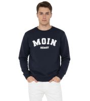 ZWILLINGSHERZ MOIN HEIMAT Pullover Herren Sweat-Pullover maritimer Winter-Pulli mit Rundhals 47061 Dunkelblau oder Khaki-Grün