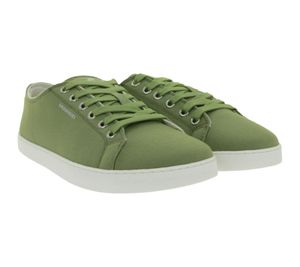nachhaltige und vegane GROUNDIES Barfußschuhe Lima Herren Low-Top Sneaker aus Portugal mit TrueSense Sohle Canvas Schnür-Schuhe GND-230177-10 Khaki