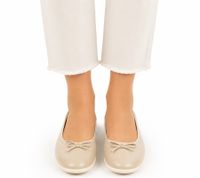 handgefertigte GROUNDIES Barfußschuhe Ruby 2.0 Damen Ballerina mit TrueSense Sohle Echtleder-Schuhe GND-110271-03 Nude-Beige
