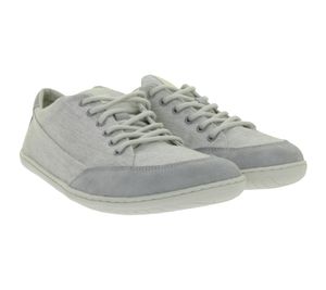 klassische GROUNDIES Barfußschuhe Amsterdam Damen Turnschuhe mit TrueSense Sohle Echtleder-Schuhe GND-110179-16 Hellgrau