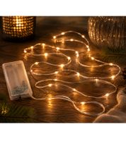 Sparkling LICHTMOMENTE LED wire string lights with timer function, 2.4 meters, 20 warm-white micro-LEDs, 9843441 Silver