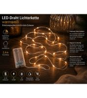 Sparkling LICHTMOMENTE LED wire string lights with timer function, 2.4 meters, 20 warm-white micro-LEDs, 9843441 Silver