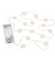 Atmospheric LICHTMOMENTE LED wire string light with snowflake motif, timer function, 2.1 meters, 20 warm-white micro-LEDs (Model 9844442, Silver)