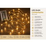 Sparkling LICHTMOMENTE LED wire string light with timer function, 2.4 meters, 20 warm-white micro-LEDs, 9843546 Gold